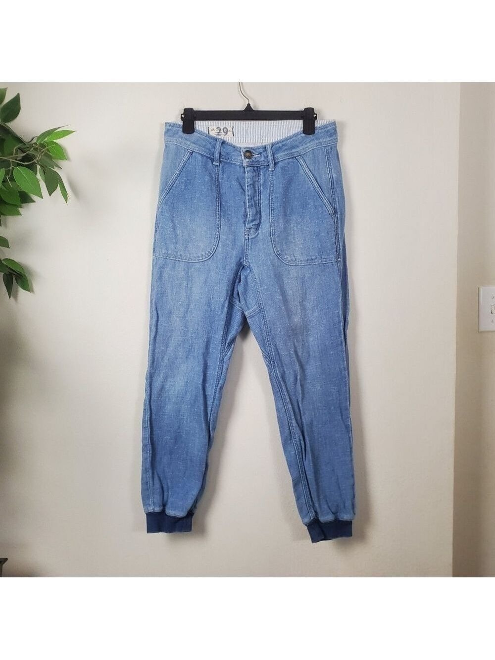 Free People We The Free Skye Relaxed Boyfriend Linen Jeans Size 29 - Picture 3 of 14